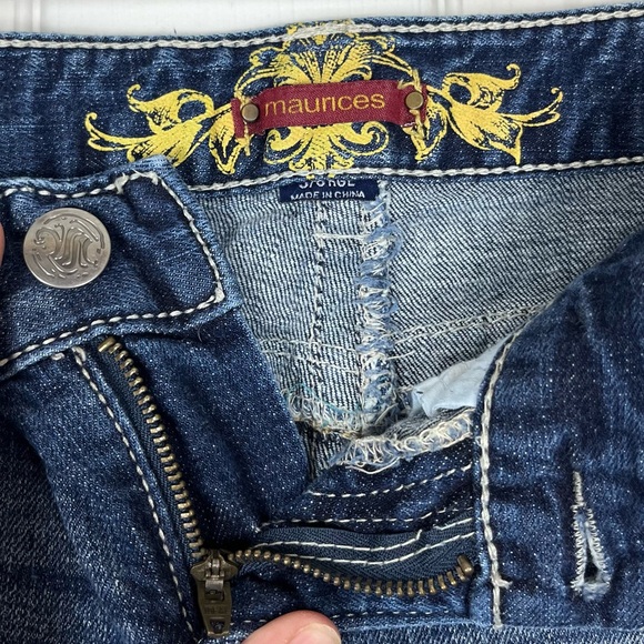 Maurices Y2K Low Rise Thick Stitch Bootcut Flare Flap Pocket Jeans - Picture 8 of 11